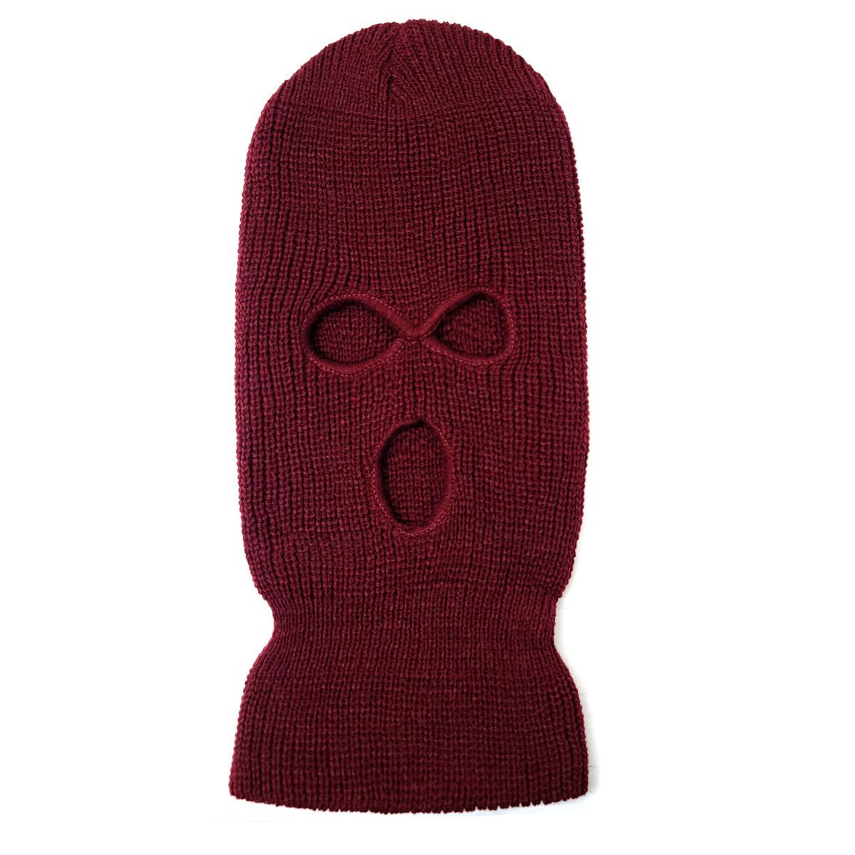 3 Hole Balaclava - JF3, Multi-Coloured Burgundy OSFA