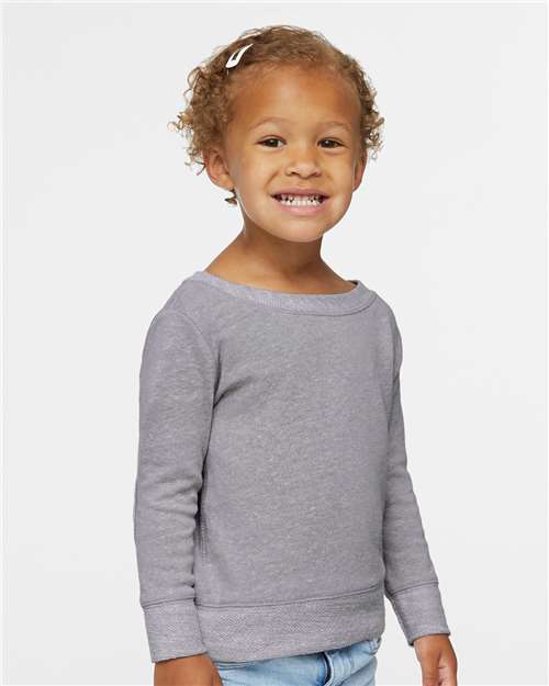 Toddler Harborside Mélange French Terry Crewneck Sweatshirt - - 7861 Grey Melange 02338 3379 6-6.9 oz Cotton Cotton - Combed Crewneck Fleece - Premium - Crew French Terry Go To Fashion Heavy (Over 6 oz) Infants / Toddlers Jersey Long Sleeves No Treatment No Visible Logos Polyester Polyester - Over 50% Pullovers Rabbit Skins Socially Conscious Manufacturing Sustainable Styles Sweatshirts Sweatshirts & Fleece Tops Unisex