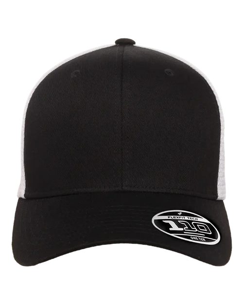 Flexfit 110M, 110 Mesh-back Cap, Black/ White