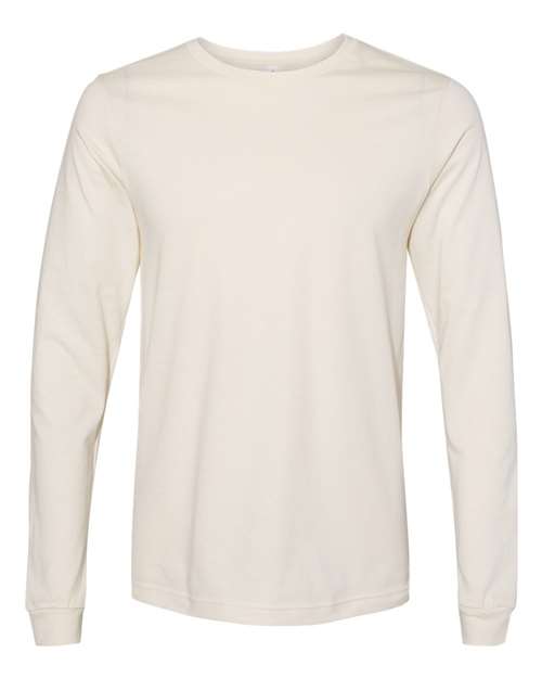 BELLA + CANVAS 3501, Unisex Jersey Long Sleeve Tee, Natural
