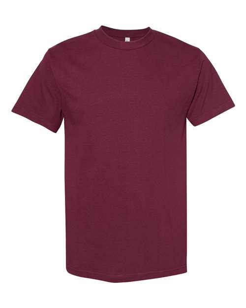 Unisex Heavyweight Cotton Tee - Burgundy - - 8168