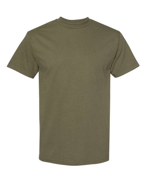 Unisex Heavyweight Cotton Tee - Military Green - - 8168
