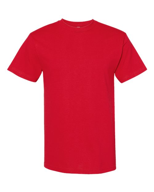 Unisex Heavyweight Cotton Tee - Red - - 8168