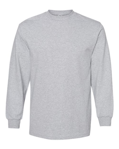 American Apparel 1304, Unisex Heavyweight Cotton Long Sleeve Tee, Heather Grey