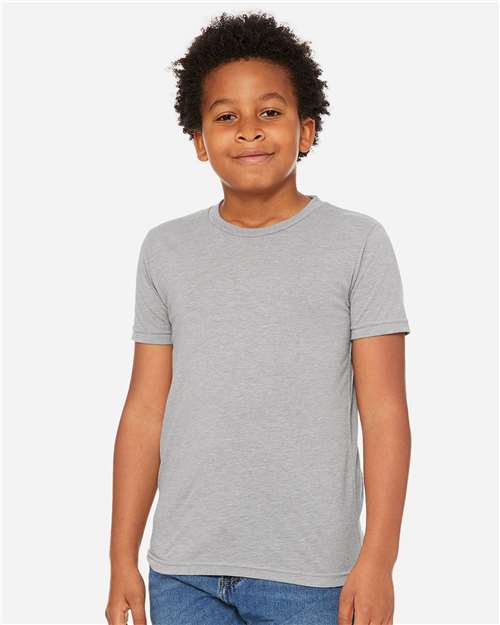 BELLA + CANVAS 3413Y, Youth Triblend Tee, Athletic Grey Triblend