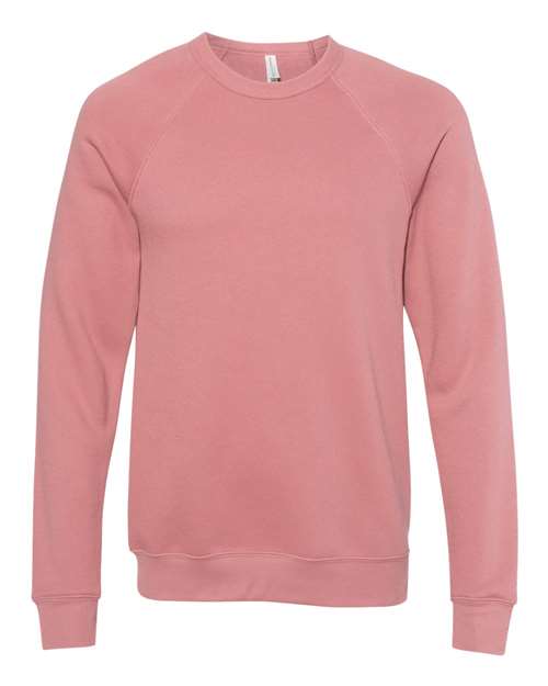 BELLA + CANVAS 3901, Unisex Sponge Fleece Raglan Crewneck Sweatshirt, Mauve