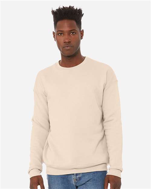 BELLA + CANVAS 3945, Unisex Sponge Fleece Drop Shoulder Crewneck Sweatshirt, Heather Dust