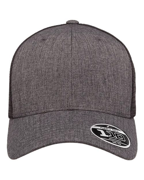 Flexfit 110M, 110 Mesh-back Cap, Melange Charcoal/ Black