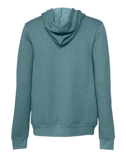 BELLA + CANVAS 3719, Unisex Sponge Fleece Hoodie Sweatshirt, Heather Deep Teal