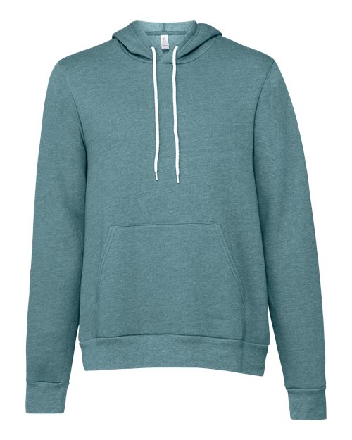 BELLA + CANVAS 3719, Unisex Sponge Fleece Hoodie Sweatshirt, Heather Deep Teal