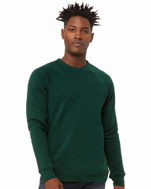 BELLA + CANVAS 3901, Unisex Sponge Fleece Raglan Crewneck Sweatshirt, Forest
