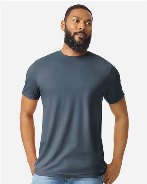 Gildan 64000CVC, Unisex Softstyle Cvc T-shirt, Steel Blue