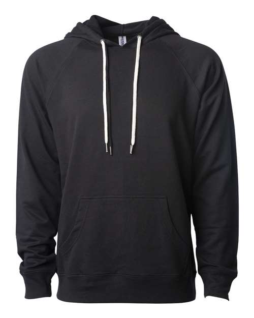 Independent Trading Co. SS1000, Unisex Icon Lightweight Loopback Terry Hooded Sweatshirt, Black