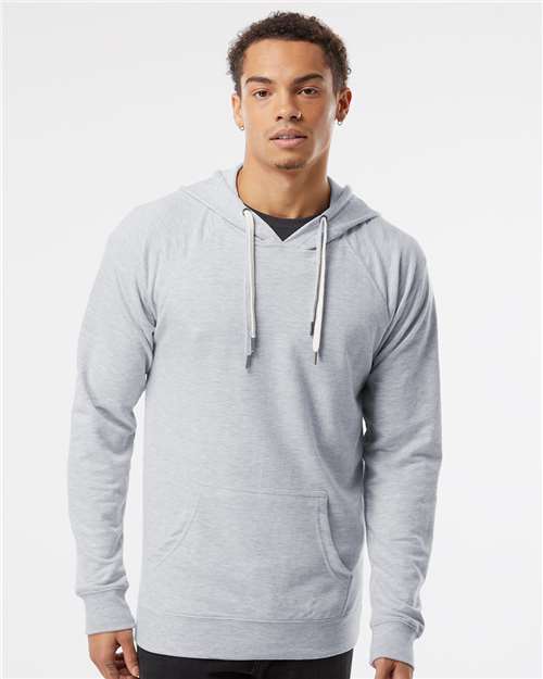 Independent Trading Co. SS1000, Unisex Icon Lightweight Loopback Terry Hooded Sweatshirt, Athletic Heather