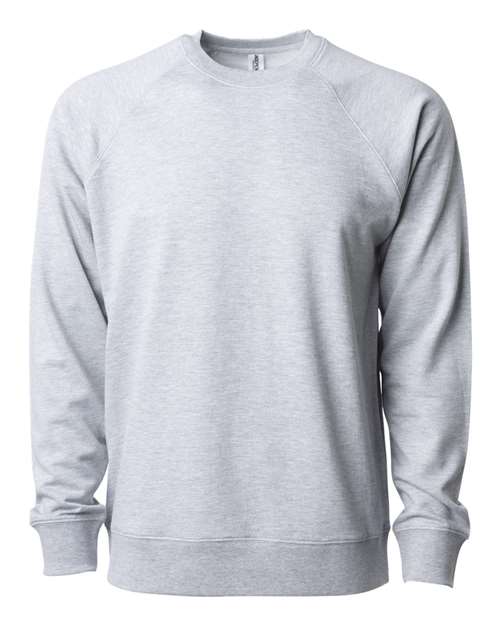Independent Trading Co. SS1000C, Unisex Icon Lightweight Loopback Terry Crewneck Sweatshirt, Athletic Heather