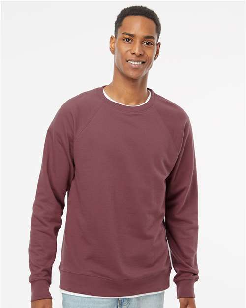 Independent Trading Co. SS1000C, Unisex Icon Lightweight Loopback Terry Crewneck Sweatshirt, Port