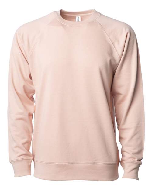 Independent Trading Co. SS1000C, Unisex Icon Lightweight Loopback Terry Crewneck Sweatshirt, Rose