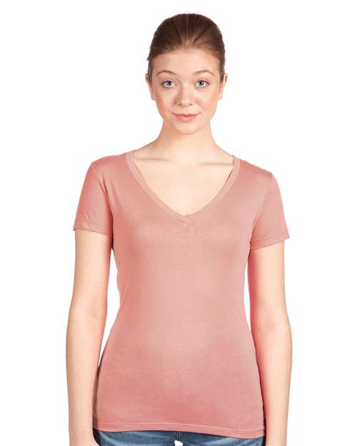 Next Level 1540, Women's Ideal V-neck Tee, Desert Pink
