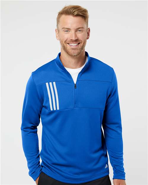 Men's 3-Stripe Double Knit Quarter-Zip Pullover - - 9168 - Toronto Screen Printing- Color