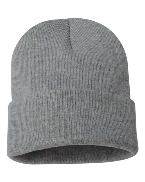 Sportsman SP12, 12" Solid Cuffed Beanie, Dark Heather Grey
