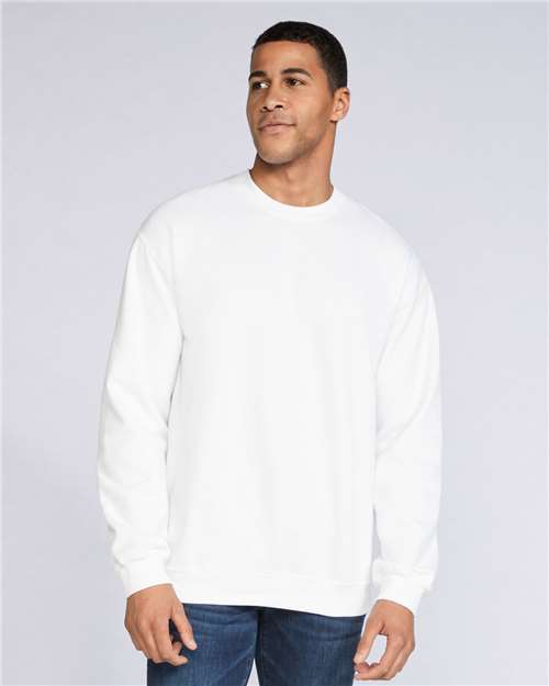 Gildan SF000 Unisex Softstyle® Midweight Crewneck Sweatshirt White Cotton Cotton-Poly Blend Crewneck Fleece Midweight Moisture-Wicking Outerwear Polyester Regular Fit Spandex Sport / Athletic Super Heavyweight Sweatshirts & Fleece Tear-Away Label Tops Womens Womens Tops