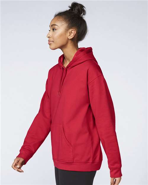 Gildan SF500 Unisex Softstyle® Midweight Hooded Sweatshirt Cotton Cotton-Poly Blend Fleece Hooded Insulated Jersey Midweight Moisture-Wicking Outerwear Pocket Polyester Regular Fit Spandex Sport / Athletic Super Heavyweight Sweatshirts & Fleece Tear-Away Label Tops Womens Womens Tops