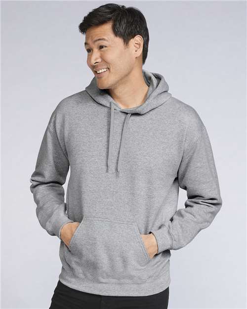 Gildan SF500 Unisex Softstyle® Midweight Hooded Sweatshirt Sport Grey Cotton Cotton-Poly Blend Fleece Hooded Insulated Jersey Midweight Moisture-Wicking Outerwear Pocket Polyester Regular Fit Spandex Sport / Athletic Super Heavyweight Sweatshirts & Fleece Tear-Away Label Tops Womens Womens Tops