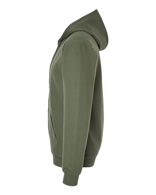 Gildan SF600, Unisex Softstyle Midweight Full-zip Hooded Sweatshirt, Military Green