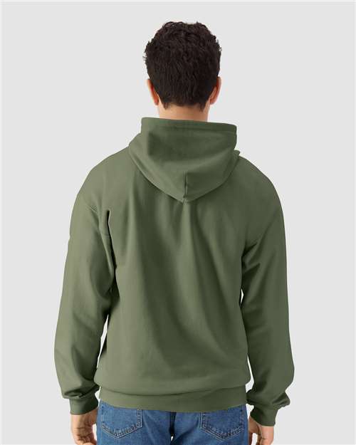 Gildan SF600, Unisex Softstyle Midweight Full-zip Hooded Sweatshirt, Military Green