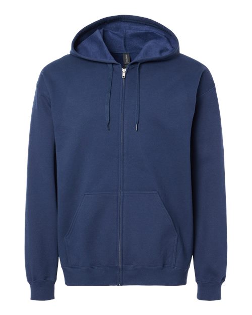 Gildan SF600, Unisex Softstyle Midweight Full-zip Hooded Sweatshirt, Navy