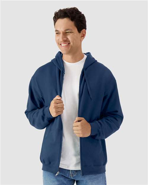 Gildan SF600, Unisex Softstyle Midweight Full-zip Hooded Sweatshirt, Navy