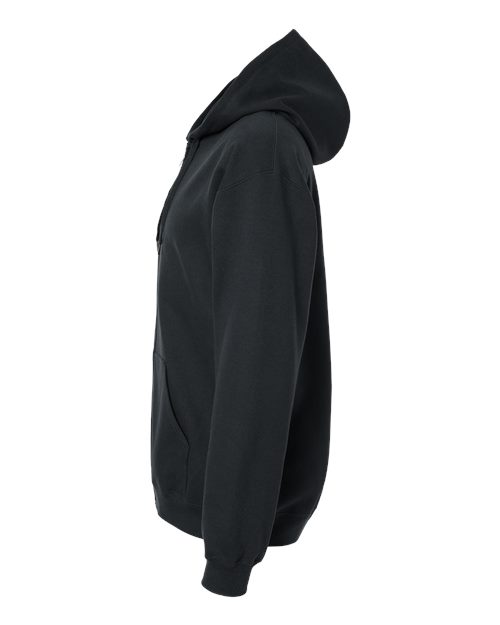 Gildan SF600, Unisex Softstyle Midweight Full-zip Hooded Sweatshirt, Black