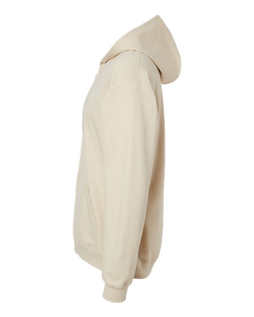 Gildan SF600, Unisex Softstyle Midweight Full-zip Hooded Sweatshirt, Sand
