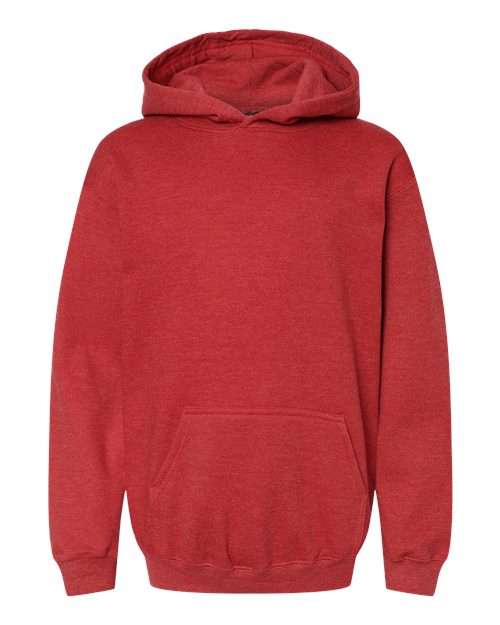 M&O 3322, Youth Fleece Pullover Hoodie, Heather Red