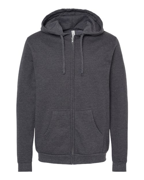 M&O 3331, Unisex Zipper Fleece Hoodie, Dark Heather