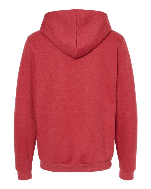 M&O 3331, Unisex Zipper Fleece Hoodie, Heather Red