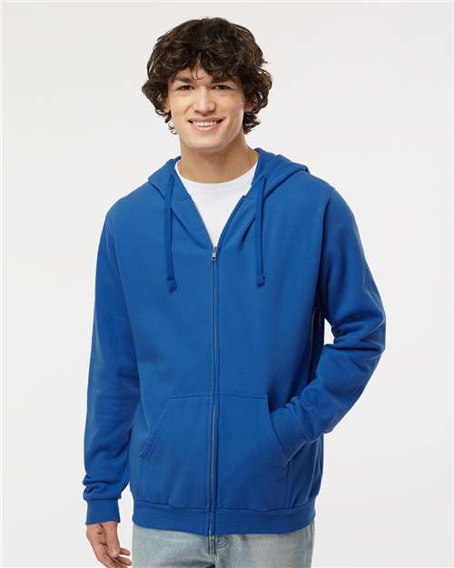 M&O 3331, Unisex Zipper Fleece Hoodie, Royal