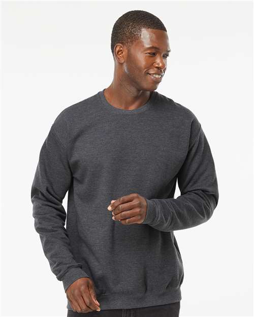 M&O 3340, Unisex Crewneck Fleece, Dark Heather
