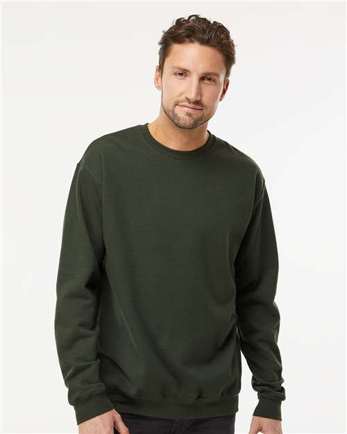 M&O 3340, Unisex Crewneck Fleece, Forest Green
