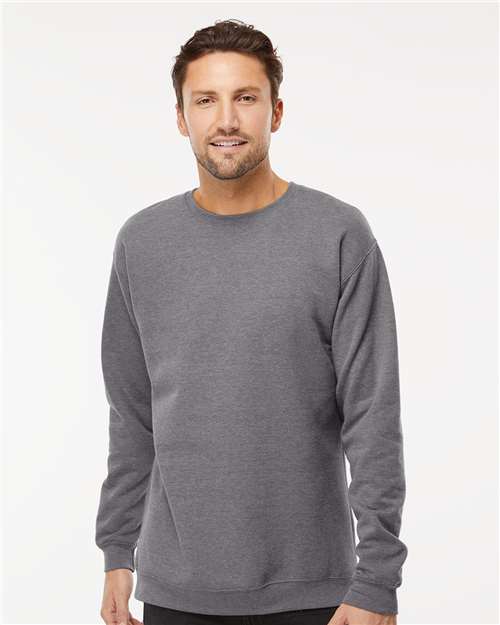 M&O 3340, Unisex Crewneck Fleece, Heather Grey