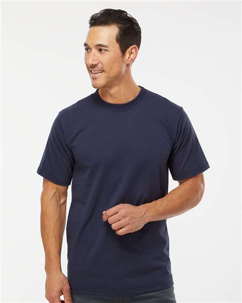 Super Weight Jersey Short Sleeve T-Shirt - - 9408 Navy 2XL 00639 10-10.9 oz Adult Cotton - 100% Cotton - Over 50% Crewneck Heavy (Over 6 oz) Jersey KF900 King Fashion Mens & Unisex No Visible Logos Ribbed Short Sleeves T-Shirts T-Shirts - Premium Tops
