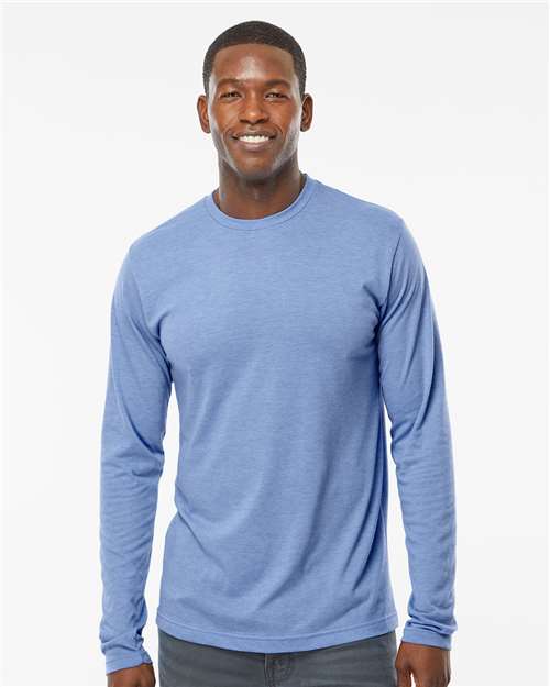 Poly-Blend Long Sleeve T-Shirt - - 9412 Heather Blue 00542 3520 6-6.9 oz Blends Cotton Cotton/Poly (50/50) Crewneck Fall Layering CA Fall Style Guide 2024 CA Long Sleeves M&O Mens & Unisex No Visible Logos Polyester - Over 50% Regular (5-6 oz) S&S Exclusive Brands Side Seams T-Shirts T-Shirts - Long Sleeve The Edit Styles we're loving CA Tops