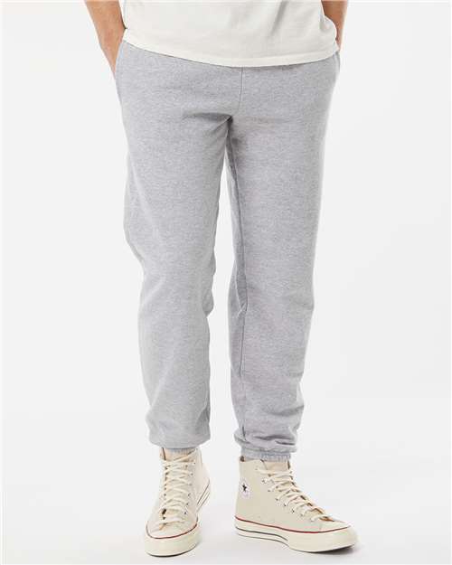 Pocketed Sweatpants with Elastic Cuffs - - 9413 Athletic Grey 2XL 00839 14 oz and over Adult Blends Bottoms Classic & Joggers Cotton - Over 50% Cuffed / Cuffs Drawstring Fleece Heavy (Over 6 oz) KF9012 King Fashion Loungewear Mens & Unisex No Visible Logos Pockets Polyester Side Seams Sweatpants