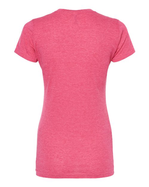 M&O 3540, Women's Deluxe Blend T-shirt, Heather Fuchsia