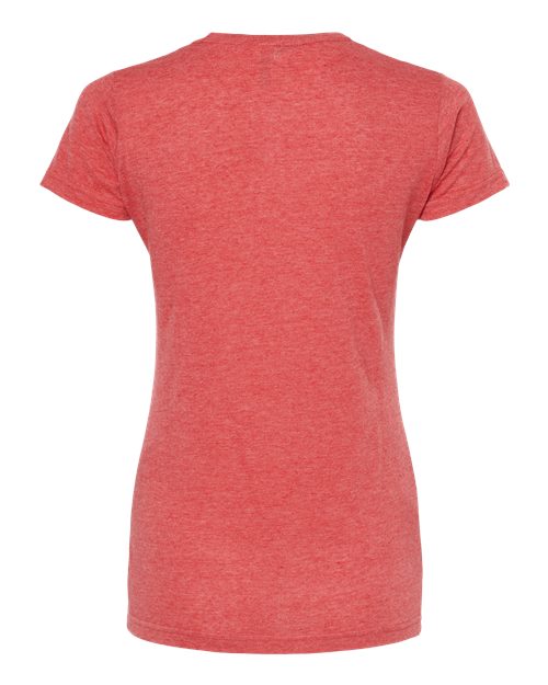 M&O 3540, Women's Deluxe Blend T-shirt, Heather Red