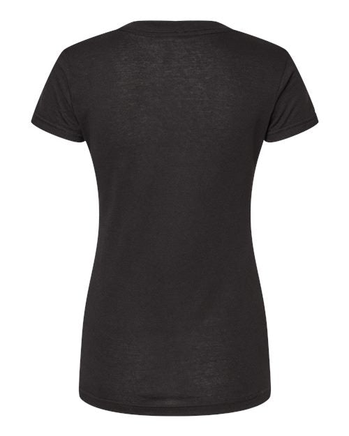 M&O 3542, Women's Deluxe Blend V-neck T-shirt, Black