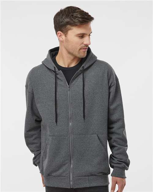 Full-Zip Sweatshirt - - 9420 Charcoal Black 01239 14 oz and over Adult Blends Cotton - Over 50% Cuffed / Cuffs Drawstring Fleece Fleece - Premium - Crew Full-Zips Heavy (Over 6 oz) Hooded KF9047 King Fashion Long Sleeves Mens & Unisex No Visible Logos Pockets Polyester Ribbed Sweatshirts Sweatshirts & Fleece Tops Zips