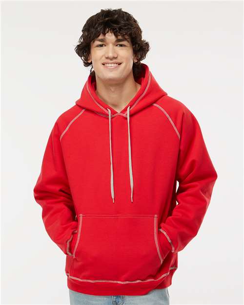 Extra Heavy Hooded Pullover - - 9423 Red 01339 14 oz and over Adult Blends Cotton - Over 50% Cotton - Ringspun Cuffed / Cuffs Drawstring Fleece Fleece - Premium - Hood Heavy (Over 6 oz) Hooded King Fashion KP8011 Long Sleeves Mens & Unisex No Visible Logos Pockets Polyester Pullovers Raglans Sweatshirts Sweatshirts & Fleece Tops