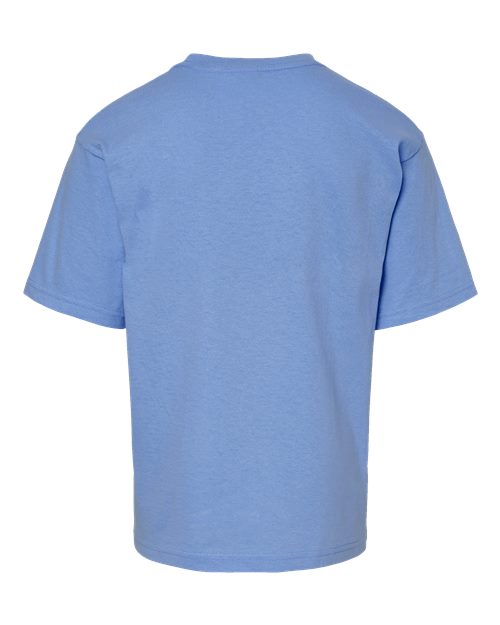 M&O 3544, Youth Deluxe Blend T-shirt, Heather Blue