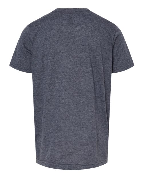 M&O 3544, Youth Deluxe Blend T-shirt, Heather Navy